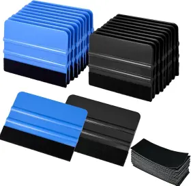W50cad Gomake 20 Pack Vinyl Squeegee With 20pcs Felt Fabric For Tint Black And Blue