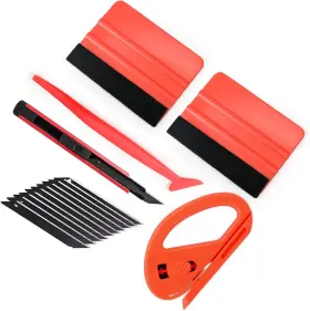 W52gm Gomake Vehicle Vinyl Wrap Window Tint Film Tool Kit Include 4 Inch Felt Red