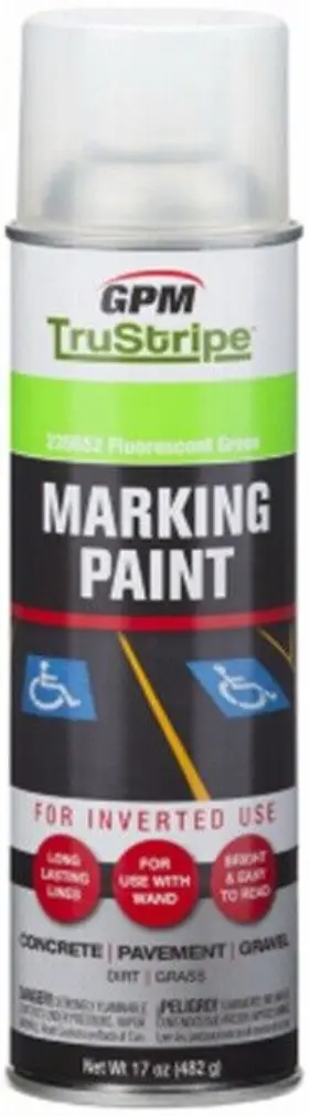 Invmrk-13 Gpm Trustripe 17 Oz Fluorescent Green Inverted Marking Paint Aerosol