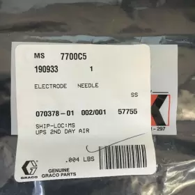 190933 Graco New Electrode Needle For Electrostatic Gun In Bag