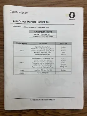 262005 Graco 312540 Linedriver Owners Manual Instructions For 160cc 262004 And Hd 200cc