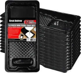 An-30055a Greatandrew Great Andrew Jumbo Paint Roller Tray Liner 4 Inch 12 Pcs Black
