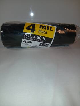 Grip-rite 4350b Grip-rite 3ft X 50ft Black Poly Sheeting 4 Mil Medium-duty Plastic Roll