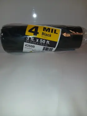 4350b Grip-rite 3ft X 50ft Black Poly Sheeting 4 Mil Medium-duty Plastic Roll