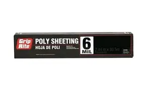 620100c Grip-rite Clear Poly Sheeting 6 Mil 20ft X 100ft