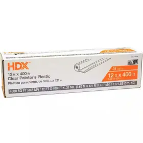 Hdx 313027441474 12 Ft. W X 400 L 0.31 Mil High Density Painters Plastic Sheeting
