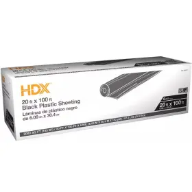 Hdx 445004331300 20 Ft. X 100 Black 6 Mil Plastic Sheeting