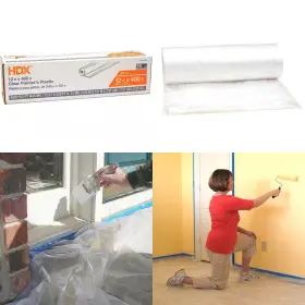 Hdx 445030935947 12 Ft. W X 400 L 0.31 Mil High Density Painters Plastic Sheeting