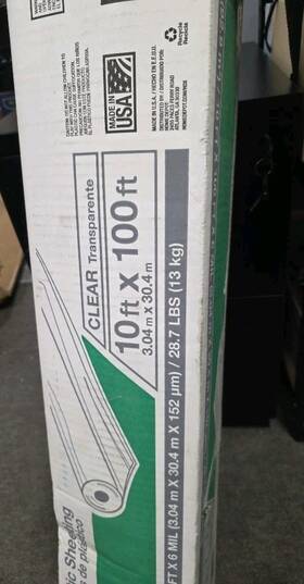 Hdx 445037614692 10 Ft. X 100 6 Mil Clear Plastic Sheeting Heavy Duty - Open Box