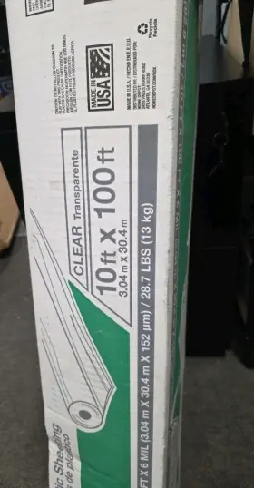 Hdx 445037614692 10 Ft. X 100 6 Mil Clear Plastic Sheeting Heavy Duty - Open Box