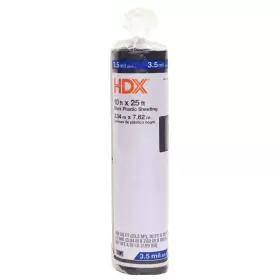 Hdx 445056599574 10 Ft. X 25 Black 3.5 Mil Plastic Sheeting