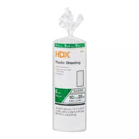 Hdx 705353802751 10 Ft. X 25 Clear 6 Mil Plastic Sheeting