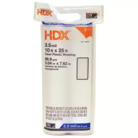 Hdx 705353961410 10 Ft. X 25 Clear 3.5 Mil Plastic Sheeting Paint Supplies 2-pack