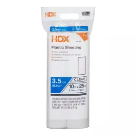 Hdx 711181241617 10 Ft. X 25 Clear 3.5 Mil Plastic Sheeting 2-pack