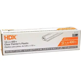 Hdx 711181676327 12 Ft. W X 400 L 0.31 Mil High Density Painters Plastic Sheeting