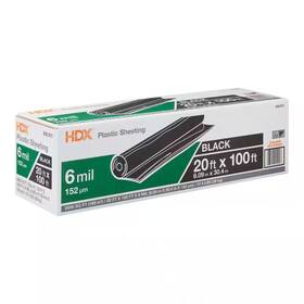 Hdx 711181990393 20 Ft. X 100 Black 6 Mil Plastic Sheeting