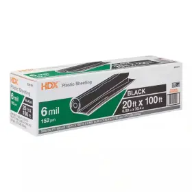 Hdx 711181990393 20 Ft. X 100 Black 6 Mil Plastic Sheeting