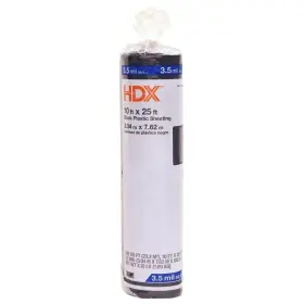 Hdx 726084663817 Plastic Sheeting Black 3.5 Mil 10 Ft. X 25 Medium Duty Polyethylene