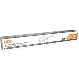Hdx 744110656756 Plastic Sheeting 12 Ft. X 400 Clear 0.7 Mil. Protects Surfaces From Moisture