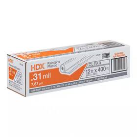 Hdx 744759224798 12 Ft. W X 400 L 0.31 Mil High Density Painters Plastic Sheeting