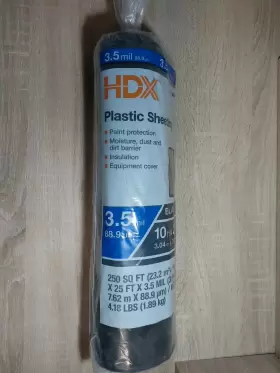 Rshd3510-25b Hdx Plastic Sheeting 10 Ft X 25 Black 3.5 Mil Durable Commercial Residential