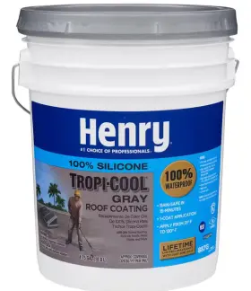 He887g018 Henry 081725618237 887g Tropi-cool Gray 100% Silicone Roof Coating 4.75 Gallons New