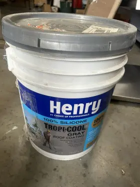 Henry 313033472462 887g Tropi-cool 100% Silicone Gray Roof Coating 4.75 Gal Rv Rolled Roofing