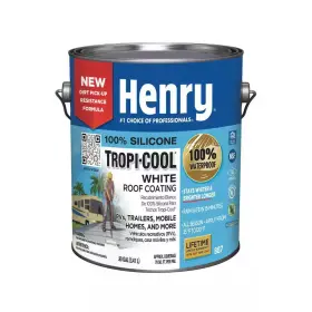 Henry 744110380057 New 887 Tropi-cool 0.90 Gal. 100% Silicone White Roof Coating Waterproof