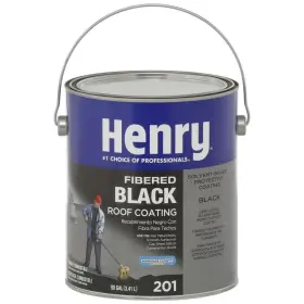 He201142 Henry 201 0.90 Gal Black Fibered Asphalt Coat Roof Coating Solvent Roofing