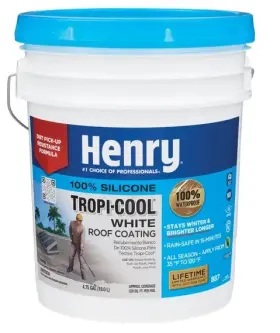 He887hs018 Henry Tropi-cool White Silicone Roof Coating 5 Gallon