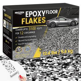 Hkszeh Hksus-y0095 12.4lbs / 5.6 Kg Epoxy Floor Flakes Black Gray 12.4 Lbs And White &