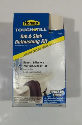 Homax 041072207447 Tough As Tile Tub And Sink Refinishing Box Kit Bisque Epoxy Finish Nos