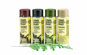 Hunters Specialties 021291003204 Camo Spray Paint Kit With Leaf Stencil - Non-reflective Finish Water Resistan