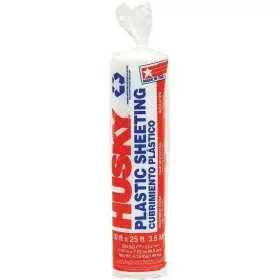 Husky 073257009416 3.5 Mil Clear Polyethylene Plastic Sheeting 10 Ft. X 25 Total 250 Sq