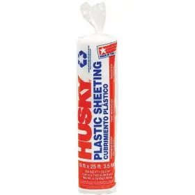 Husky 100956359525 3.5 Mil Clear Polyethylene Plastic Sheeting 10 Ft X 25 250 Sq Total New