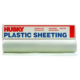 Husky 313037238286 20 Ft. X 200 Clear 1.2 Mil Plastic Sheeting