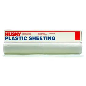 Husky 313054475497 12 Ft. X 100 Clear 4 Mil Plastic Sheeting Protects Surfaces From Moisture