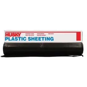 Husky 313099016075 12 Ft. X 100 Black 4 Mil Plastic Sheeting