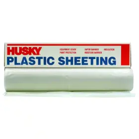 Husky 445017784759 20 Ft. X 100 Clear 3 Mil Plastic Sheeting Roll Multi Purpose Opaque