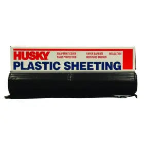 Husky 705353819902 Plastic Sheeting 8 Ft. X 100 4 Mil Heavy-duty Coverall Black
