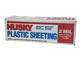 Husky 711181158311 10 Ft. X 100 Clear 2 Mil. Plastic Sheeting