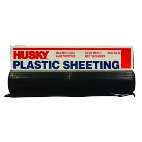 Husky 744110619744 Plastic Sheeting 8 Ft. X 100 4 Mil Heavy-duty Coverall Black