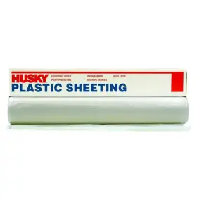 Cf0412c Husky 12 Ft. X 100 Clear 4 Mil Plastic Sheeting Stock Photos