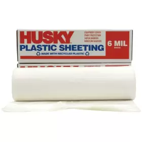 Cf0620w Husky Plastic Sheeting 20 Inch Wx100 L Polyethylene Purpose Moisture Barrier White