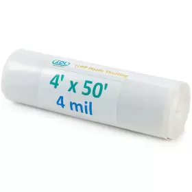 Idl Packaging 689828055746 Clear 4 Mil Plastic Sheeting For Painting 4ft X 50ft 200 Sq. Ft
