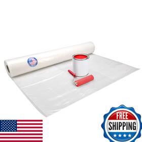Idl Packaging B0cfd7kb47 8x50ft 4mil Plastic Sheeting Heavy Duty Construction Painting Poly
