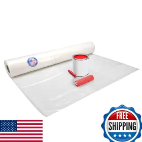 B0cfd7kb47 Idl Packaging 8x50ft 4mil Plastic Sheeting Heavy Duty Construction Painting Poly