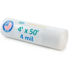 Pe-404-50 Idl Packaging Clear 4 Mil Plastic Sheeting For Painting 4ft X 50ft 200 Sq. Ft