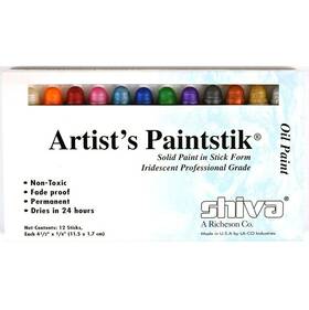 Jack Richeson 121508 Shiva Oil Paint Stick Iridescent Colors Set Of 12