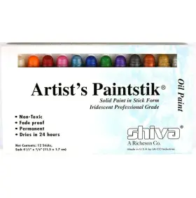 121508 Jack Richeson Shiva Oil Paint Stick Iridescent Colors Set Of 12